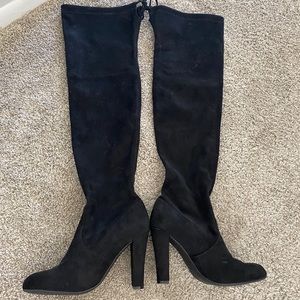 Steve Madden Suede Thigh High Heel Boots